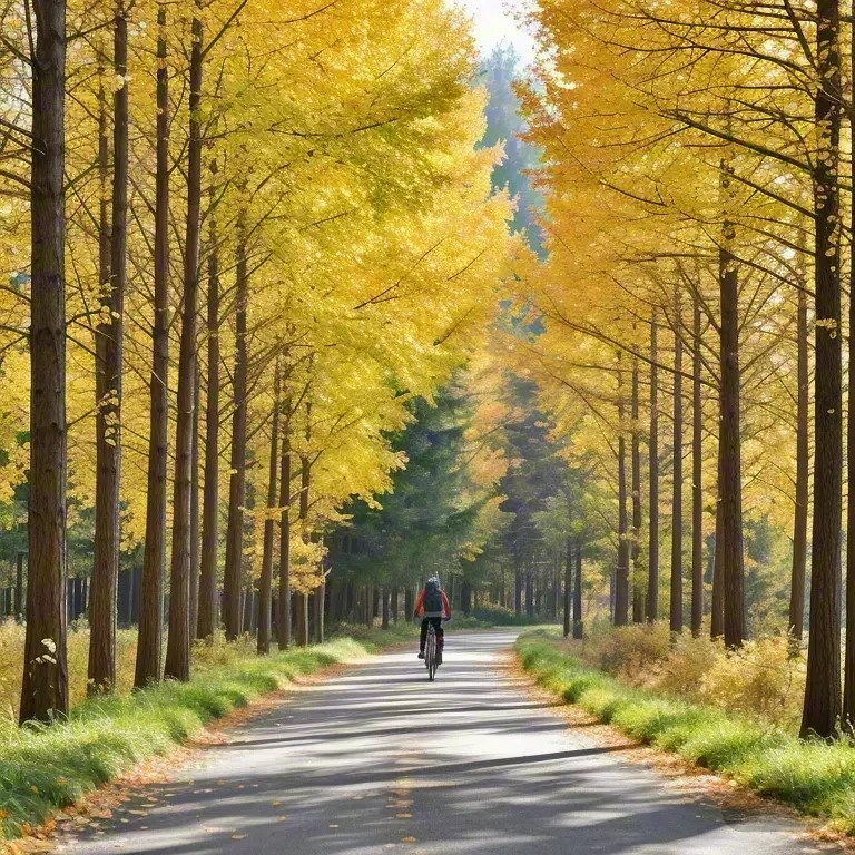 Autumn Cycling: Journey Through Golden Forest Trails